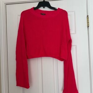 Wild Fable Vibrant Pink Cropped Sweater